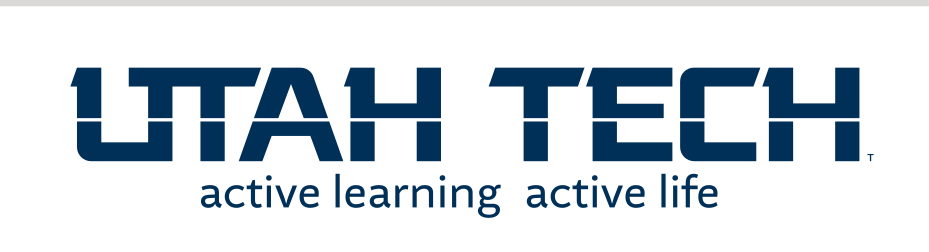 Utah Tech tagline lockup, blue variant, cell 59
