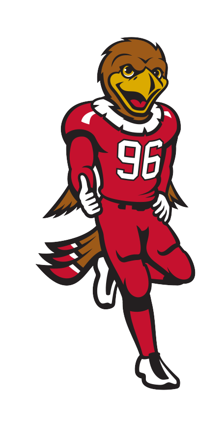 Swoop mascot, running, full color variant, cell 30
