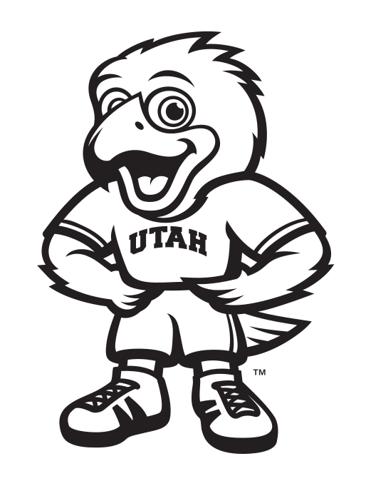 Swoop mascot, standing, black and white variant, cell 37