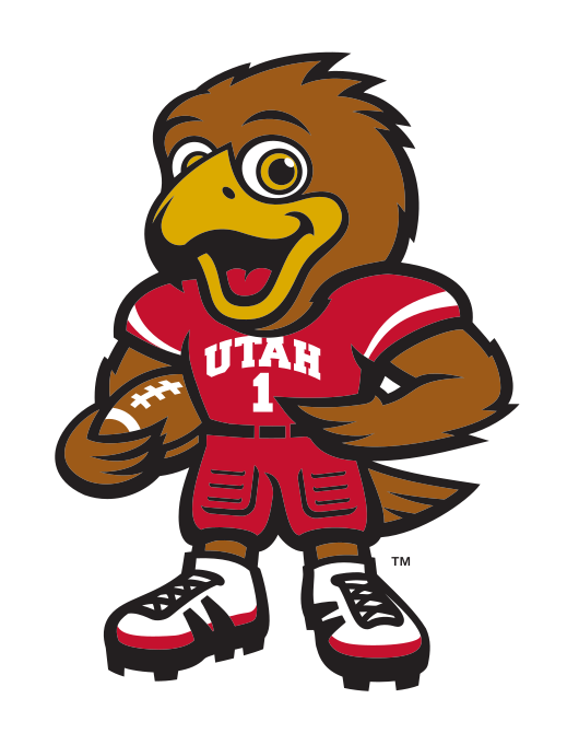 Swoop mascot, holding football, color variant, cell 38