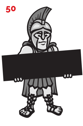 mascot, full body, grey cape, holding black sign variant, cell 50