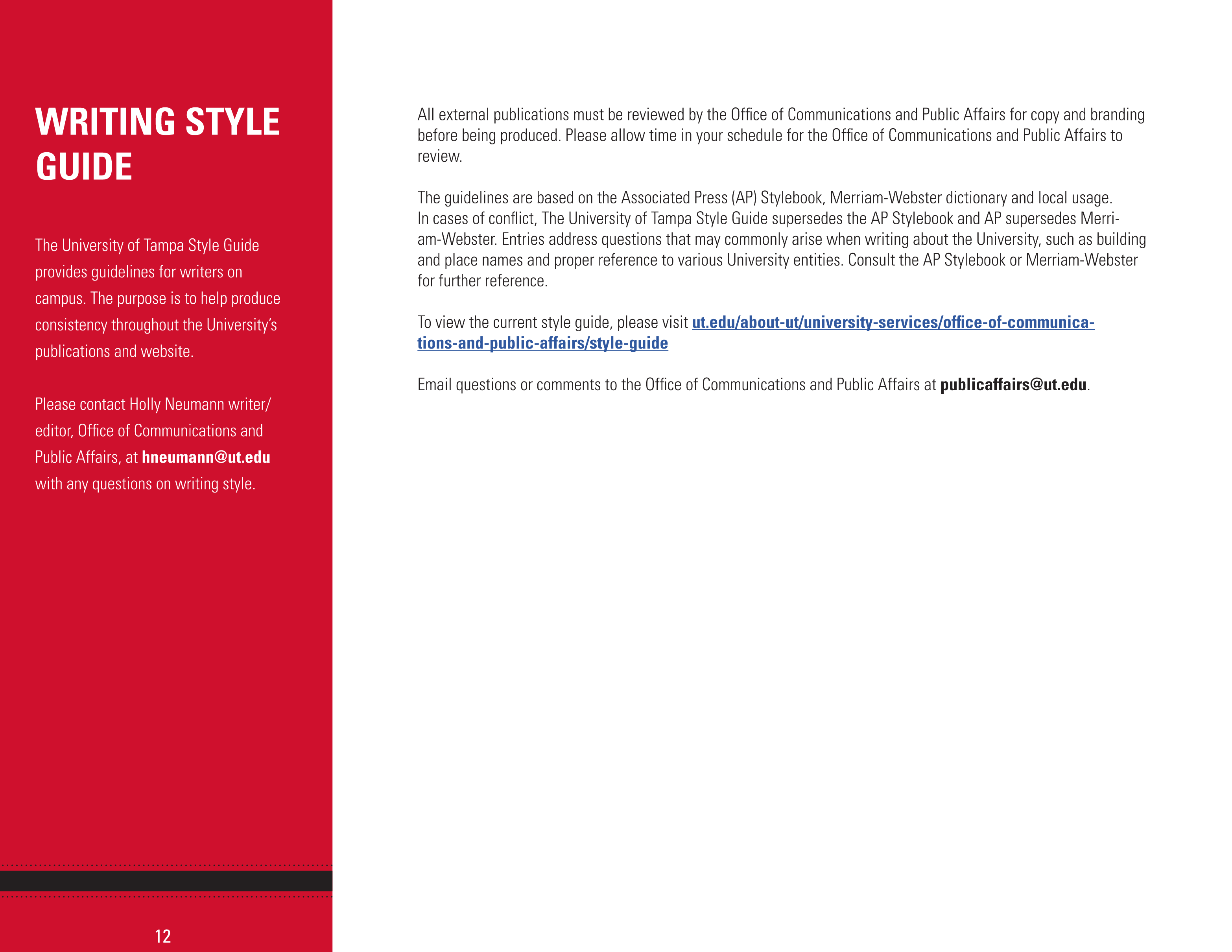 Full Page Guideline Sheet, Standard variant
