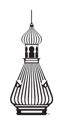 The University of Tampa minaret icon, black and white variant