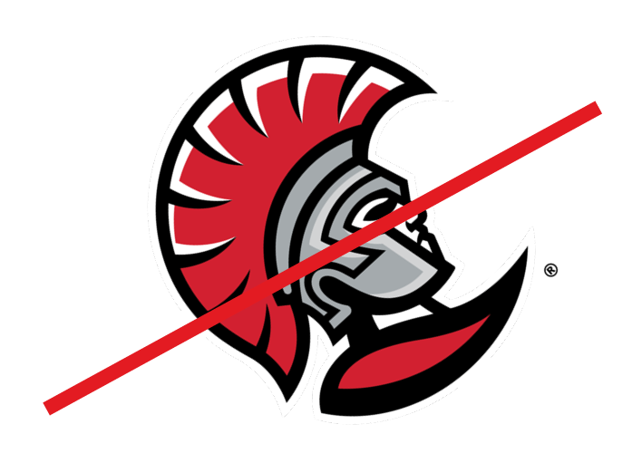 Spartan head logo, incorrect usage - rotated variant