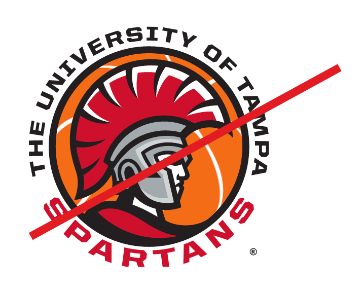 University of Tampa Spartans logo, incorrect usage - new logo created from official logo variant