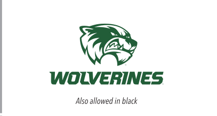 Wolverine head + WOLVERINES, green/black on white variant, cell 36