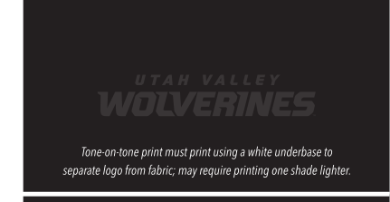 UTAH VALLEY WOLVERINES stacked wordmark with head, white on black variant, cell 55