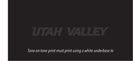 UTAH VALLEY wordmark, white on black variant, cell 61