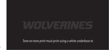 WOLVERINES wordmark, white on black variant, cell 67