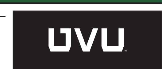 UVU monogram, white on black variant, cell 84