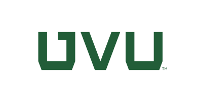 UVU monogram, green on white variant, cell 88