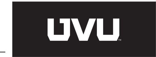 UVU monogram, bold white on black variant, cell 89