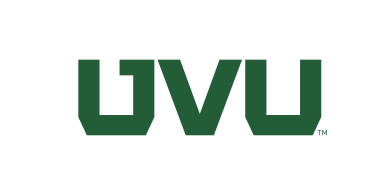 UVU monogram, bold green on white variant, cell 93