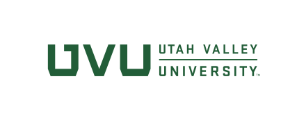 UVU horizontal mark, green on white variant, cell 98