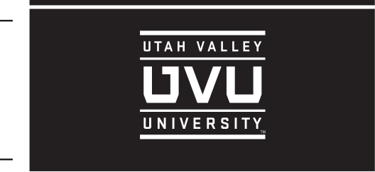 UVU square mark, white on black variant, cell 99