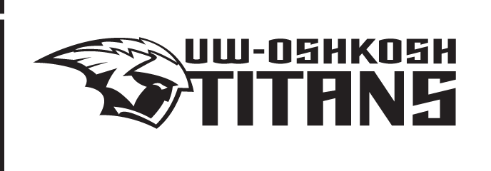 UW-Oshkosh Titans logo, black and white horizontal variant, cell 12