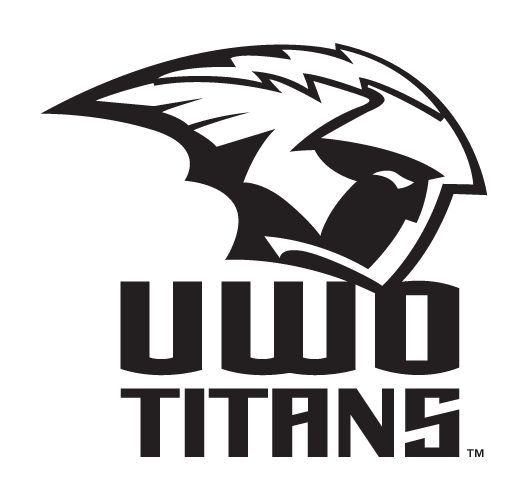UWO Titans logo, black and white variant, cell 5