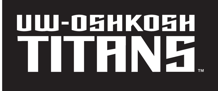 UW-Oshkosh Titans wordmark, white on black variant, cell 21