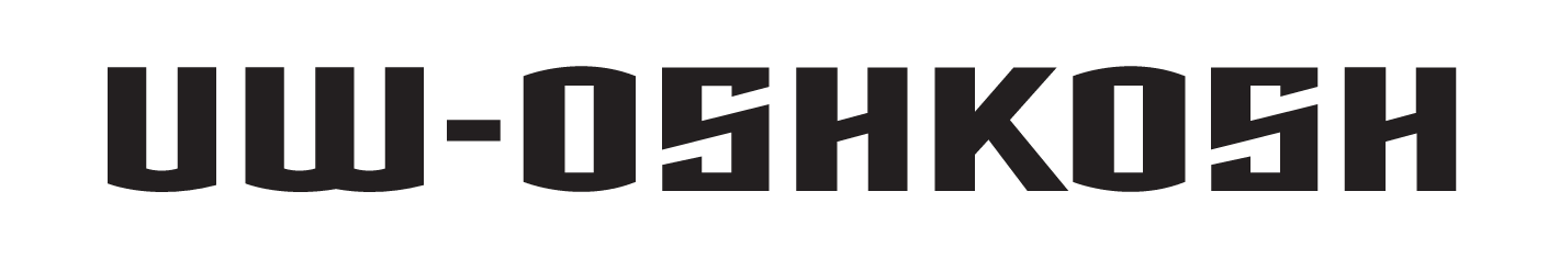 UW-Oshkosh wordmark, black and white variant, cell 26