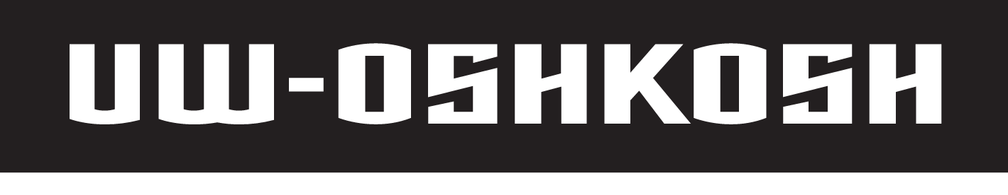 UW-Oshkosh wordmark, white on black variant, cell 27