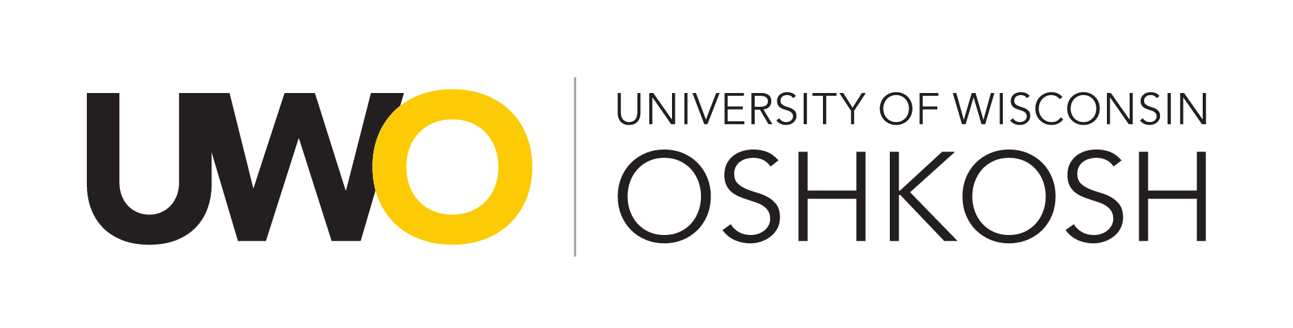 UWO Oshkosh logo, full color, horizontal variant, cell 32