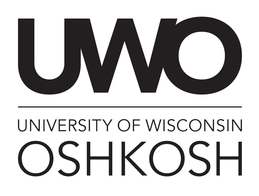 UWO Oshkosh logo, one color, stacked variant, cell 30