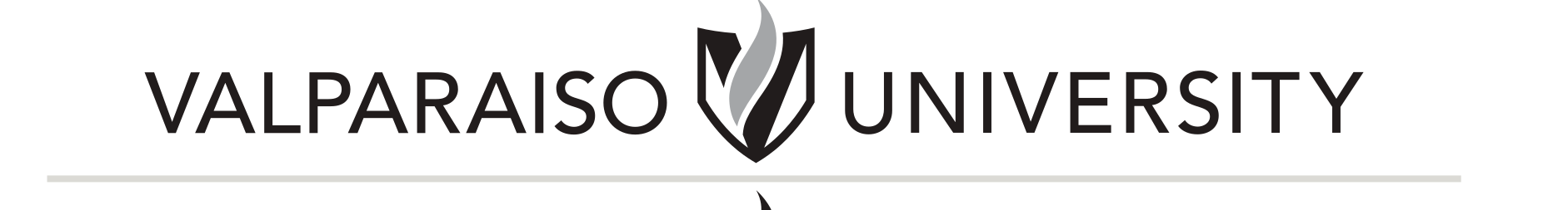 Valparaiso University logo, horizontal, black no-fill variant, cell 5
