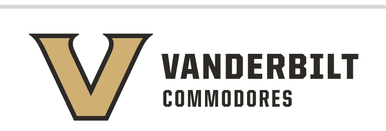 V + VANDERBILT COMMODORES, black/gold on white variant, cell 15