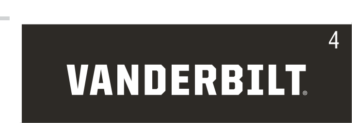 Vanderbilt wordmark, white on black variant, cell 41