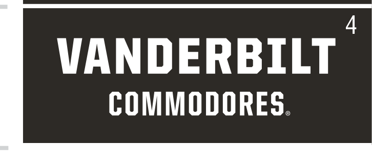 Vanderbilt Commodores stacked wordmark, white on black variant, cell 47