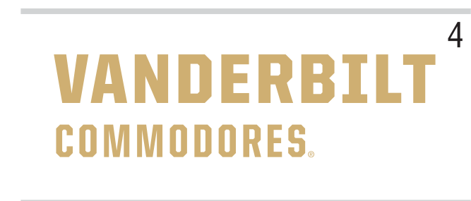 Vanderbilt Commodores stacked wordmark, gold variant, cell 48
