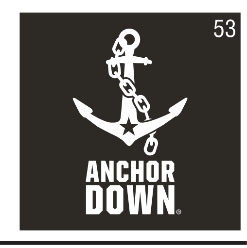 Anchor Down mark, white on black variant, cell 53