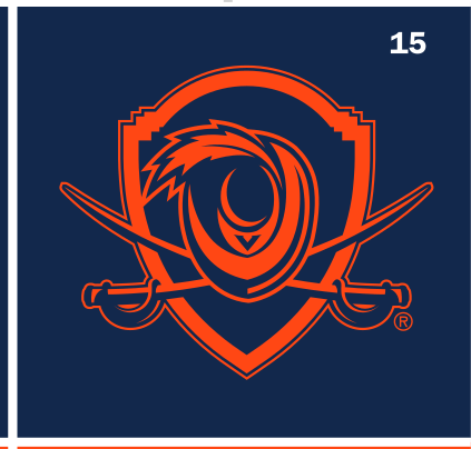 Cavalier Shield, orange/blue on blue variant, cell 15