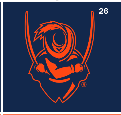 Cavalier, orange/blue on blue variant, cell 26