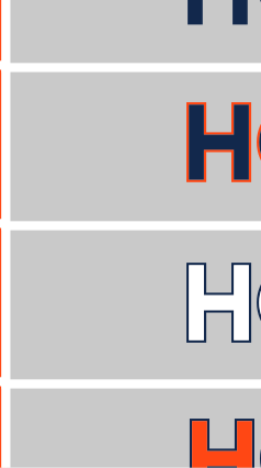 CAVALIERS wordmark, orange outline on navy variant, cell 67