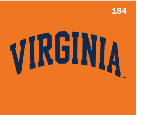 Arch Virginia wordmark, navy on orange variant, cell 184