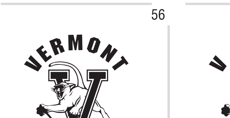 Vermont Track & Field logo, color variant, cell 50