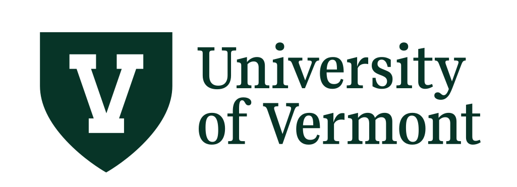University of Vermont horizontal lockup, green/black variant, cell 60