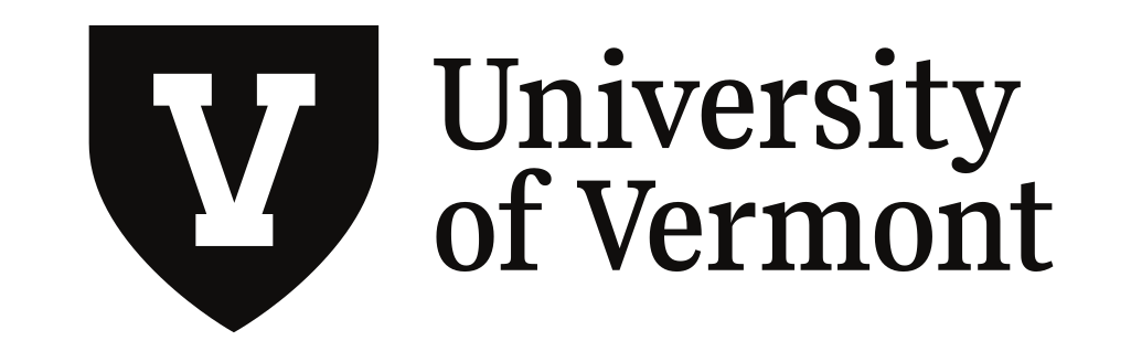 University of Vermont horizontal lockup, black variant, cell 63