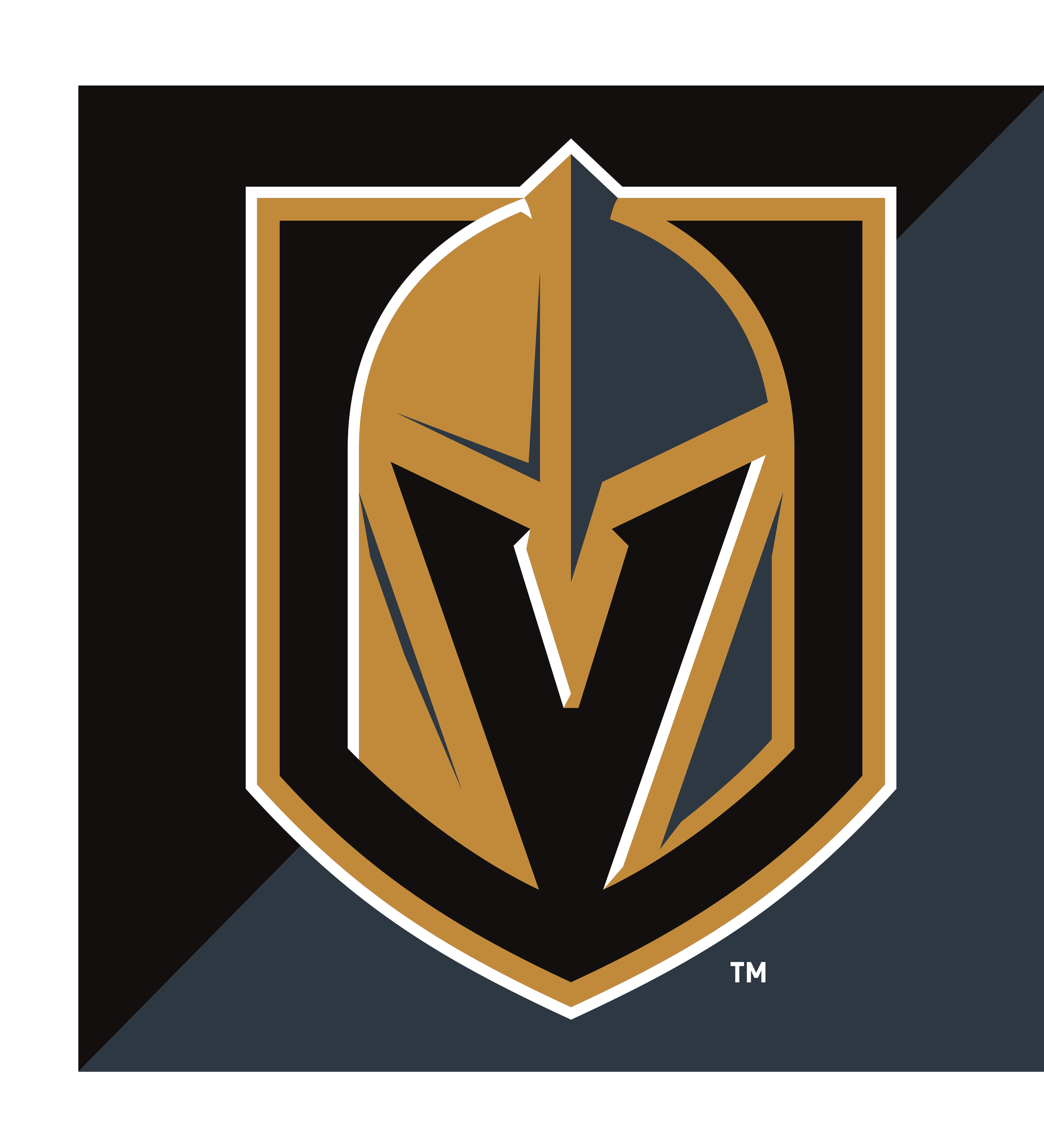 Vegas Golden Knights logo, full color with R on dark background variant