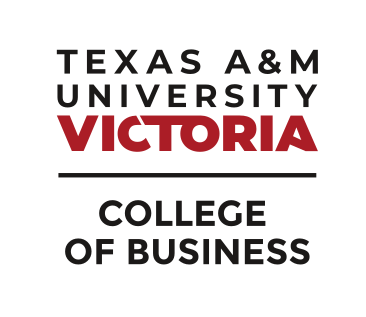 Texas A&M University Victoria College of Business, stacked color variant, cell 51