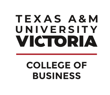 Texas A&M University Victoria College of Business, stacked black prominent college variant, cell 60