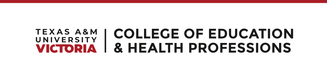 Texas A&M University Victoria College of Education & Health Professions, horizontal color variant, cell 36