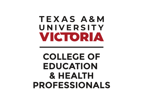 Texas A&M University Victoria College of Education & Health Professions, stacked color variant, cell 53
