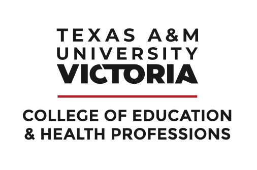 Texas A&M University Victoria College of Education & Health Professions, stacked color prominent college variant, cell 61
