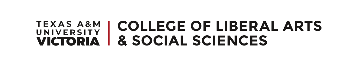 Texas A&M University Victoria College of Liberal Arts & Social Sciences, horizontal black variant, cell 41