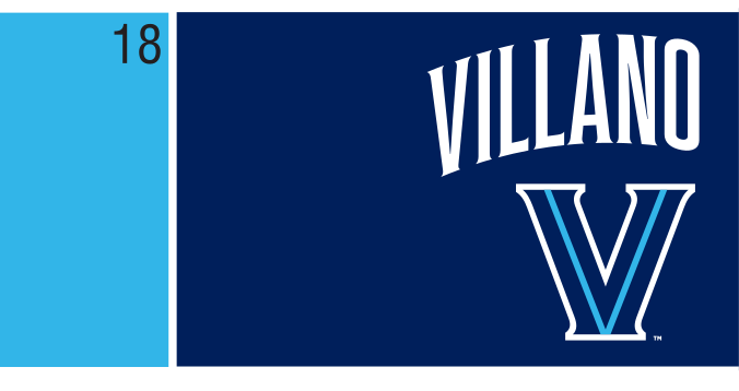 Villanova V logo, 1-color white on black variant, cell 5