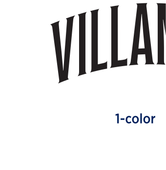Villanova wordmark, 1-color black on white variant, cell 28
