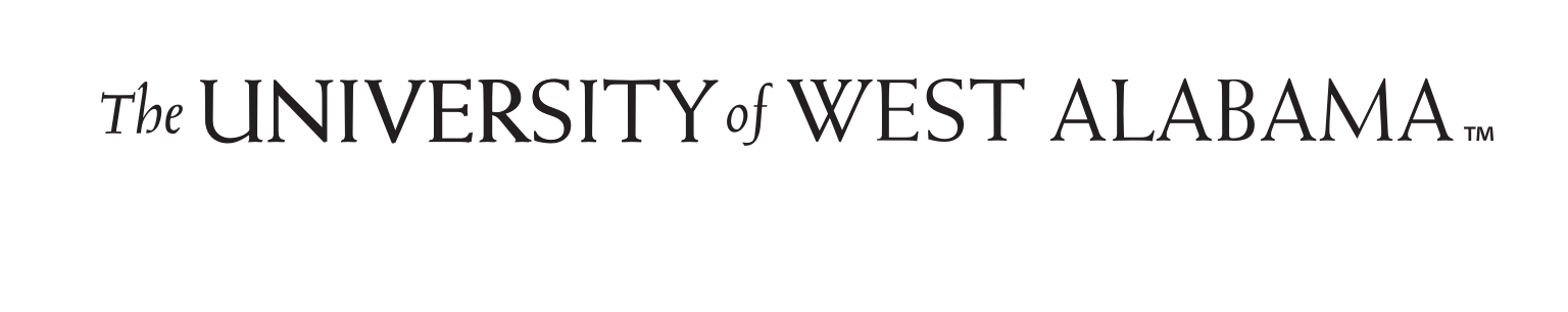 The University of West Alabama wordmark, black variant, cell 8