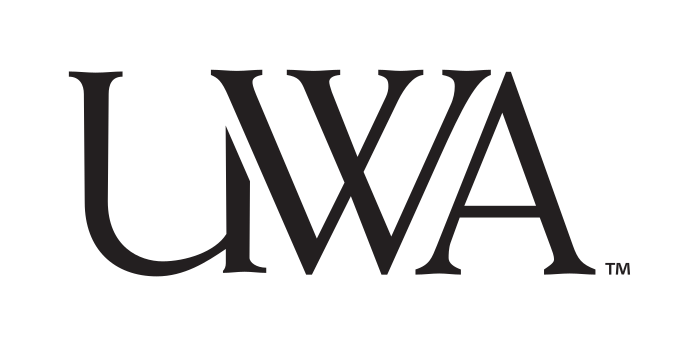 UWA wordmark, institutional black variant, cell 17